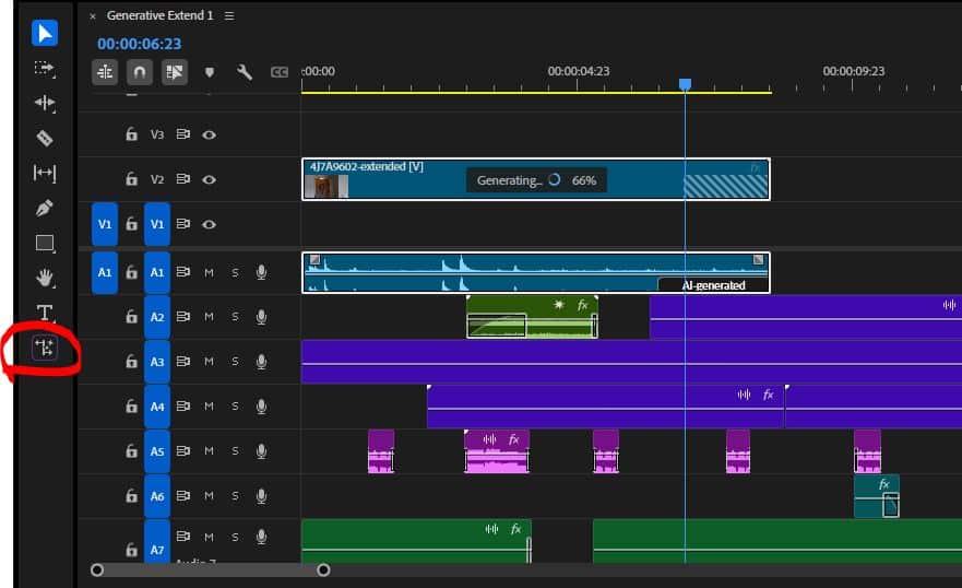 screenshot of generative fill in premiere pro